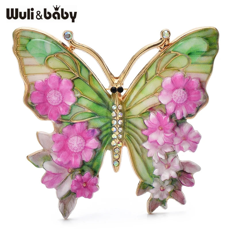 PENDRA Garden Butterfly Flower Brooch