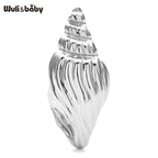 PENDRA Coastal Conch Stainless Steel Brooch