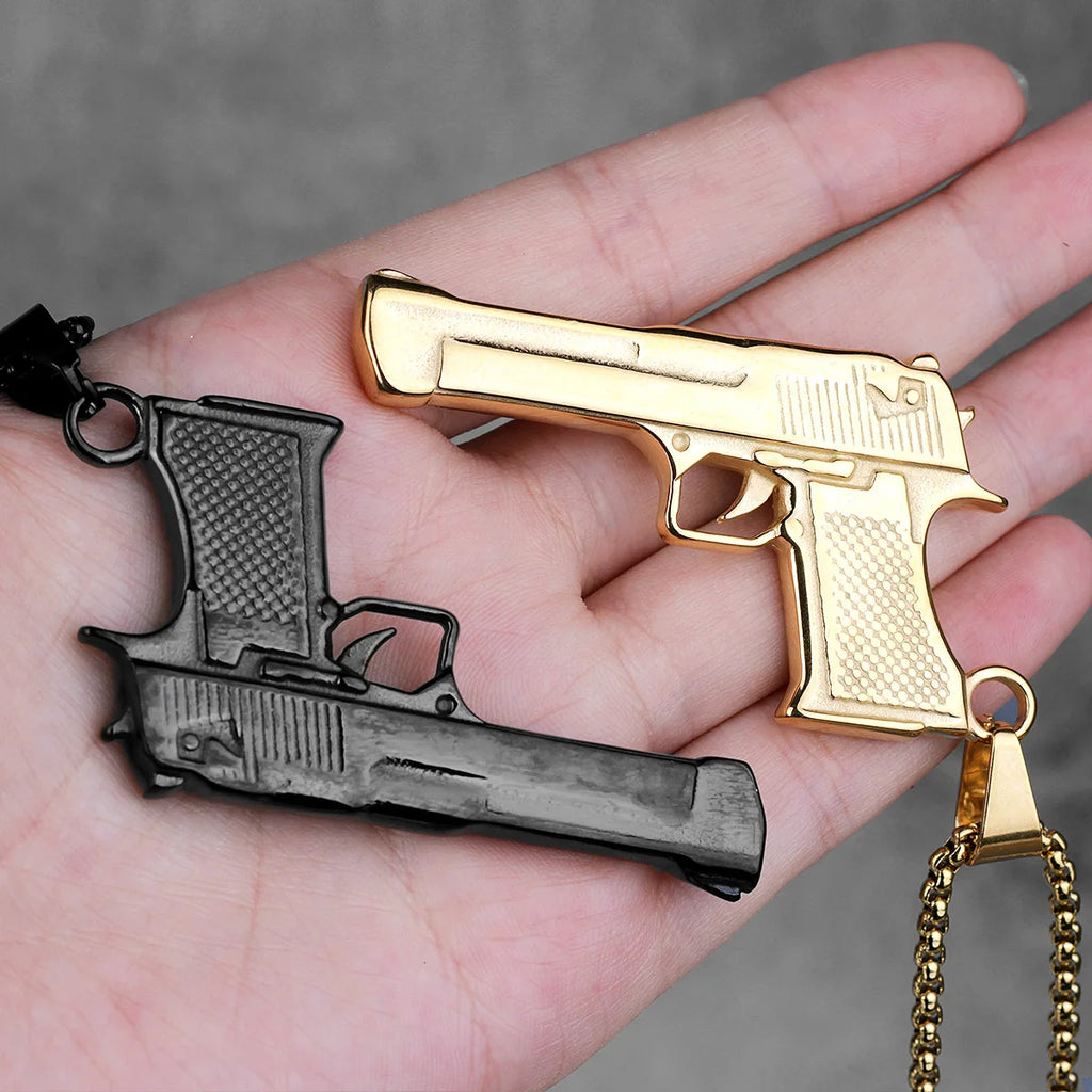 PENDRA Pistol Desert Eagle Steel Necklace