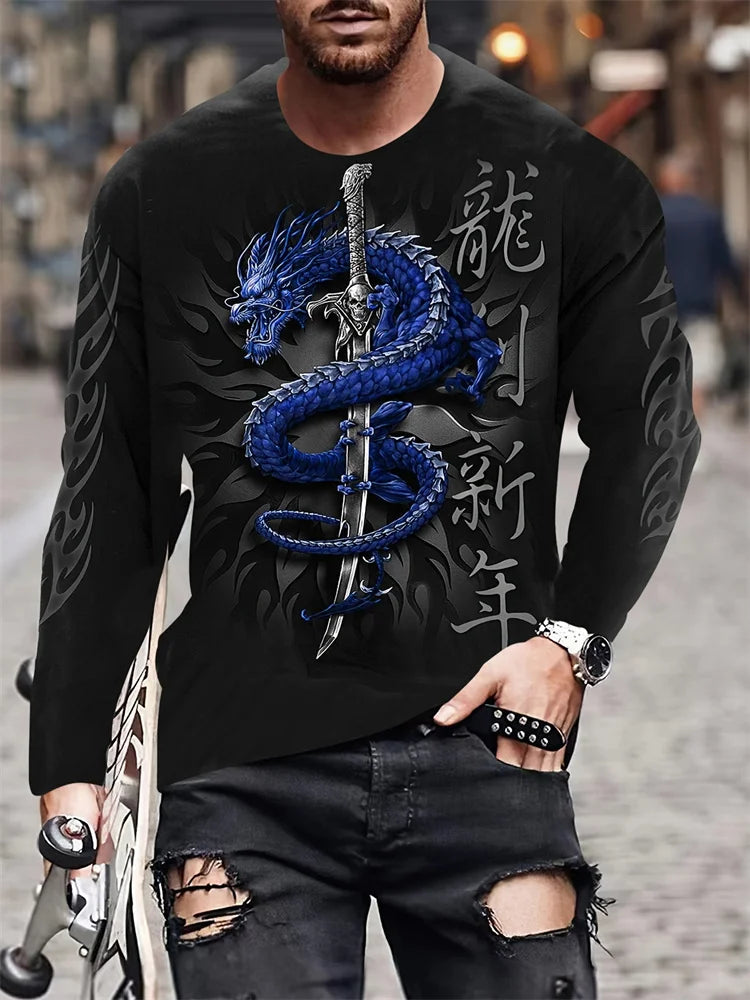 PENDRA Long Sleeve Flame Phoenix T-Shirt