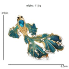 PENDRA Goldfin 3-Color Enamel Long-Tail Goldfish Brooch