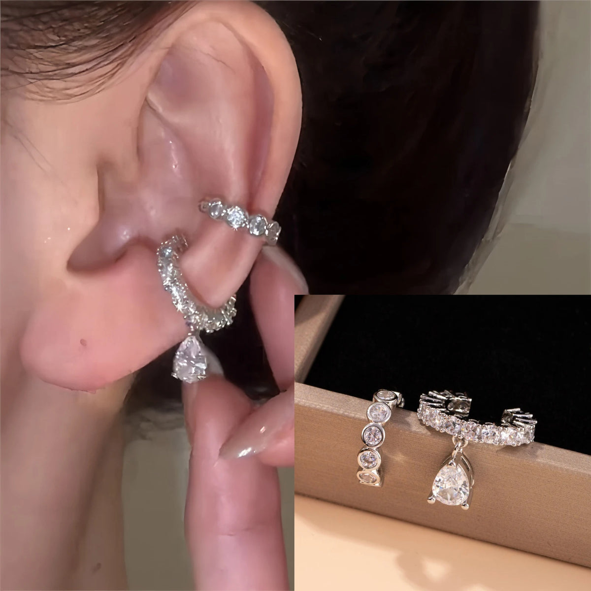 VENTFILLE 925 Sterling Silver  Double Chain Tassel Stud Earrings For Women Minimalist Birthday Gift Party Jewelry 2021 New