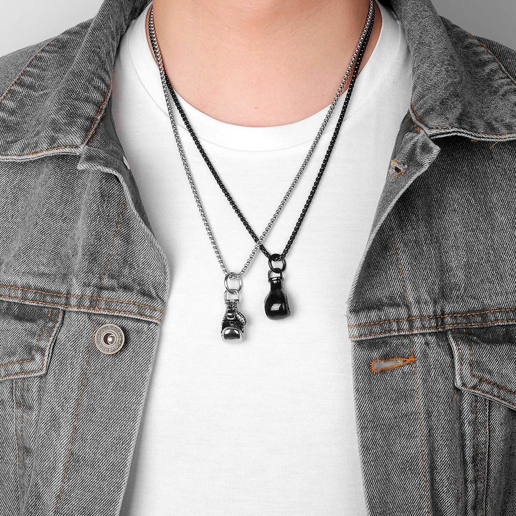 PENDRA Boxing Gloves Boxer Steel Necklace