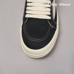 PENDRA Holiday Black Canvas Low-Top Lace-Up Thick-Sole Platform Sneakers