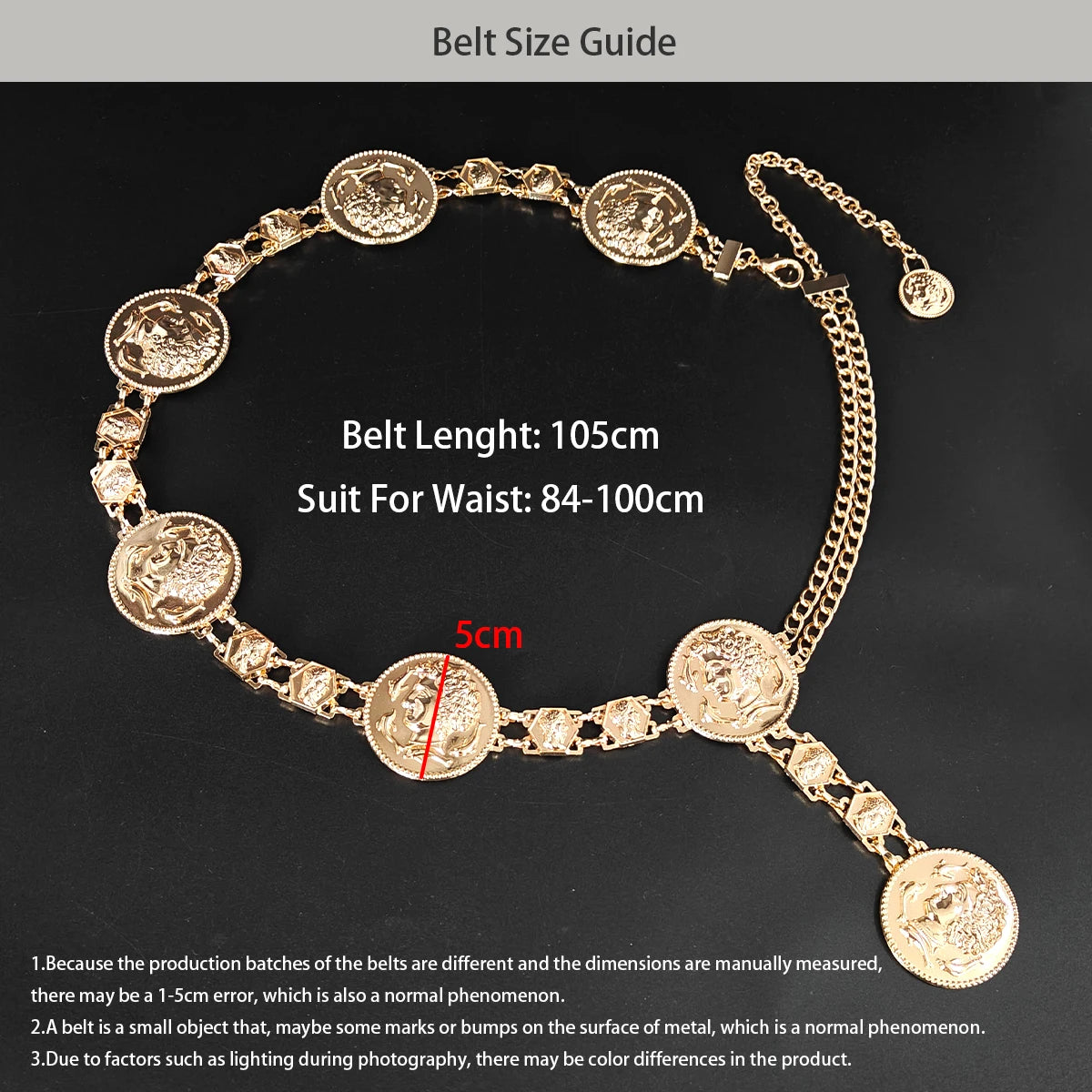 High quality Luxury designer Golden metal Queen Head waist chain body jewelry Jeans Sweater Elegant Chain belt For Women
