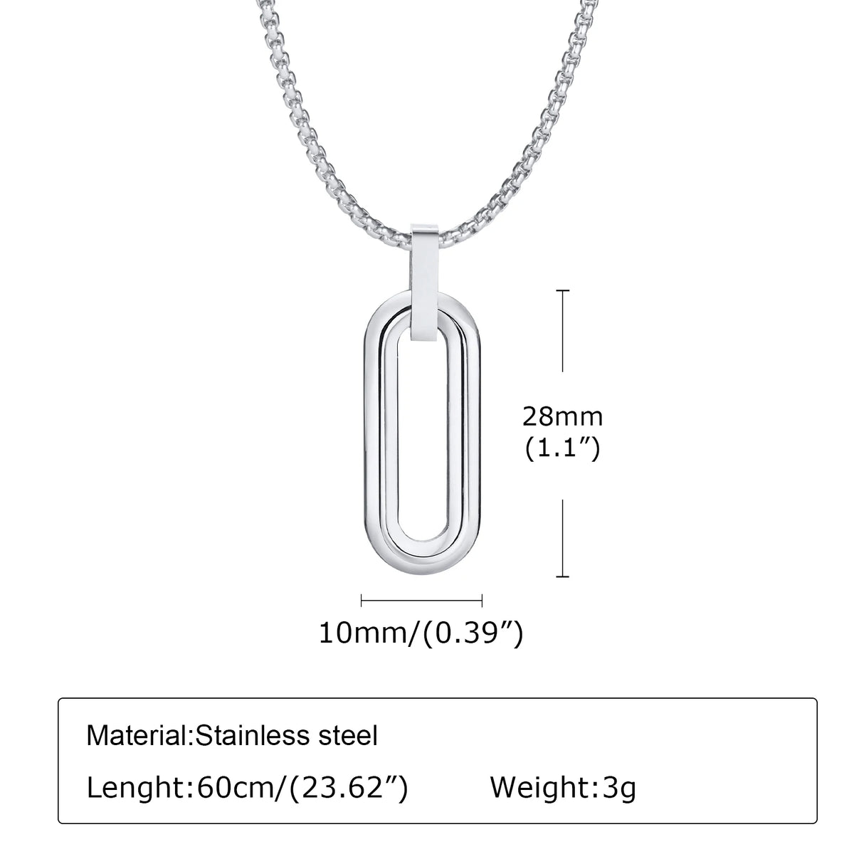 Mens Simple Geometric Necklaces,Hollow Waterproof Stainless Steel Square Pendant Collars,Classic Jewelry Gifts for Boys