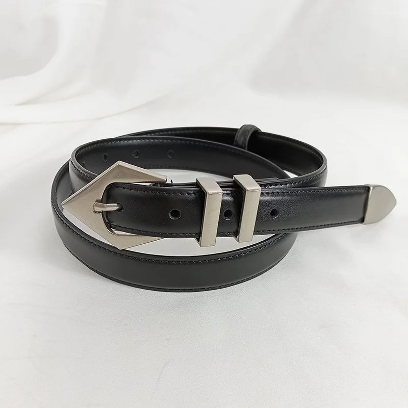 Real Cowhide Leather Belt For Women Punk Decoration Casual Pants Jeans Wide Clothes Waist Belt Retro Fashion Women's Waistband