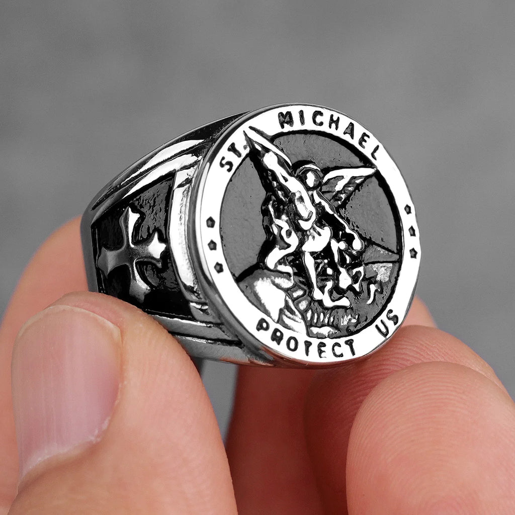 PENDRA St Michael Good Steel Ring