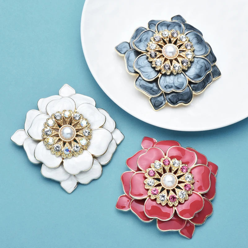 PENDRA Peonia Large Peony Flower Brooch