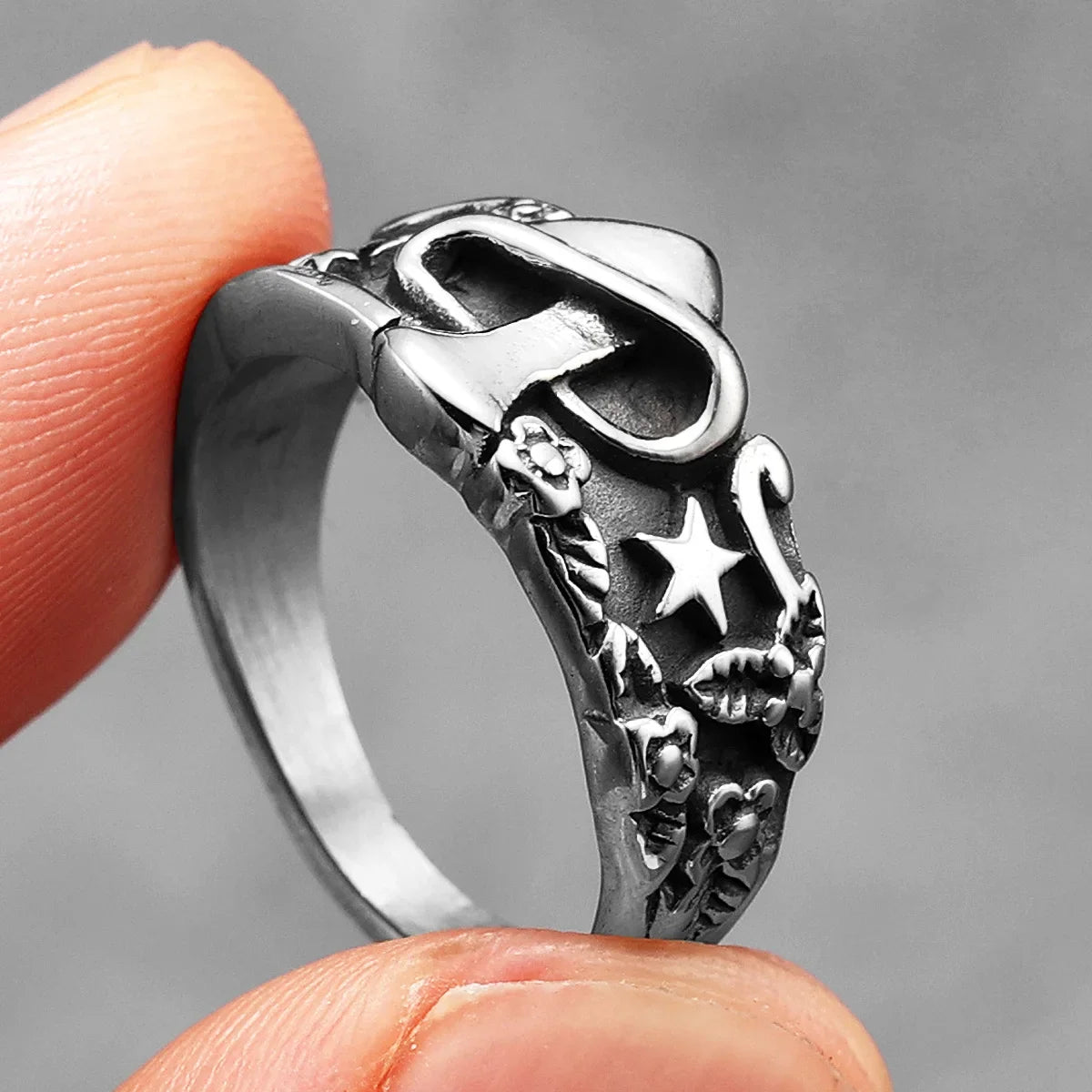 Mushroom Star Men Rings Stainless Steel Retro Punk New In Rock Women Jewelry Fashion Accessories Stranger Things Gift Wholesale