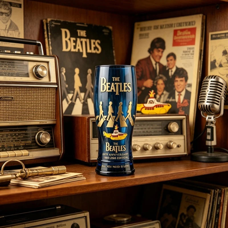 The Beatles Commemorative Glass Tumbler, Classic Abbey Road Print Tall Cup, Music Fan Collectible Decorations