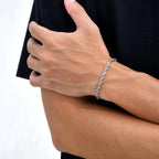 2/3/4/5mm Twist Rope Chain Bracelet for Men Women,Casual Stainless Steel Adjustable Chain Wristband,Gold/Siver Color Chain