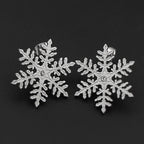 Stainless Steel Snowflake Stud Earrings Inlaid Crystal Winter Snow Flake Earrings Christmas Holiday Jewelry Gift for Women Girl