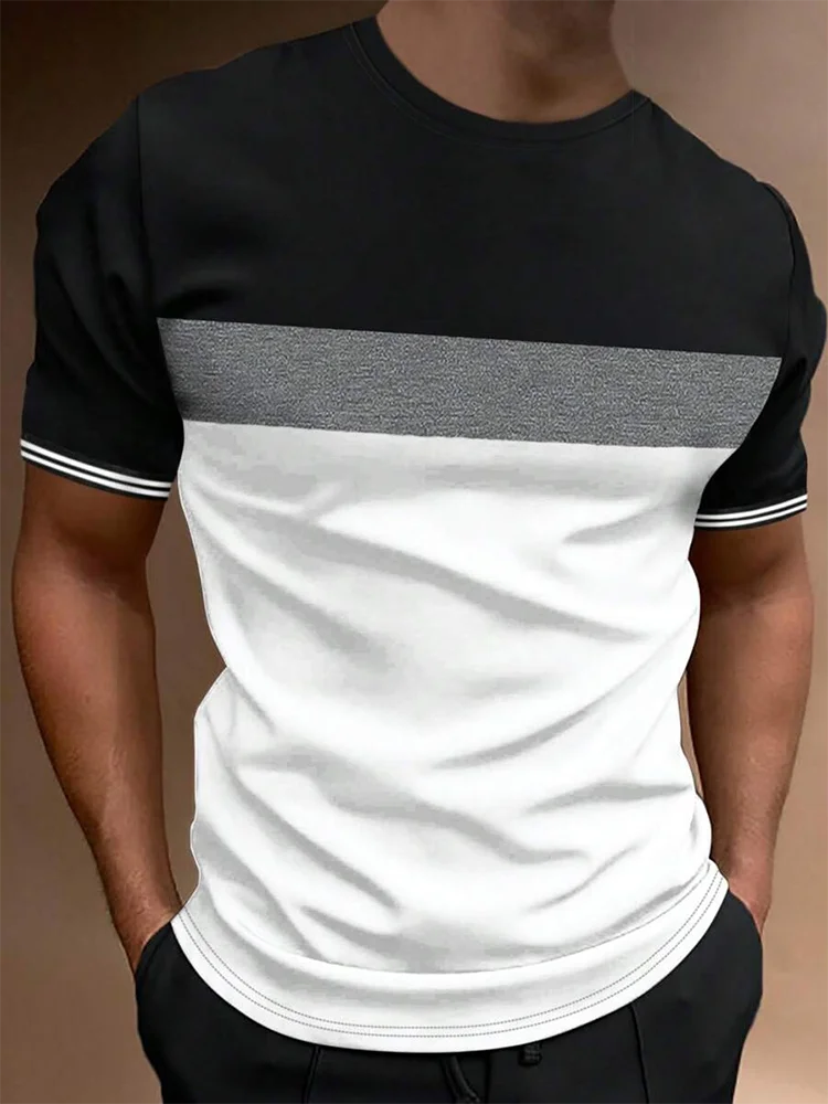 Summer Daily Street Men's T-shirt Outdoor Sports Loose Comfortable Men's T-shirt Fitness Exercise Fashion Men's Short-sleeved