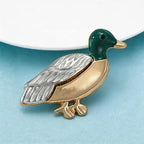 PENDRA Lovely Enamel Duck Brooch