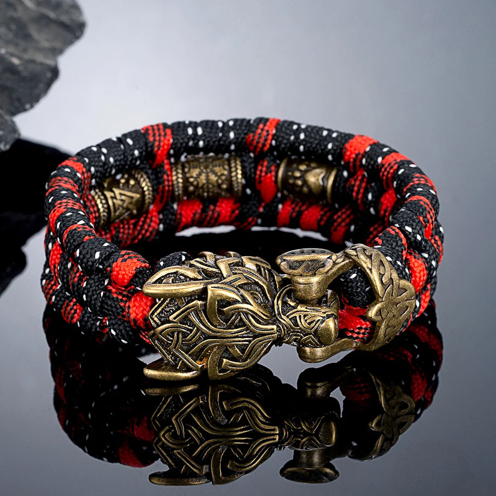 PENDRA Celtic Knot Rune Wolf Bracelet