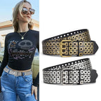 PENDRA Noraene Rivet Studded Designer Hollow Belt