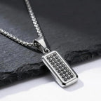 Stylish Men's Geometric Pendant Necklace for Men,314L Stainless Steel Square Pendant Necklace,Birthday Party Gift for Him Dad