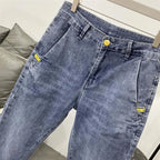 Summer Luxury Korean Style Stretch Grey Men's Slim Trousers Classic Streetwear Casual Designer Cowboy Boyfriend Jeans for Men