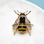 PENDRA Winged Wasp Enamel Insect Brooch
