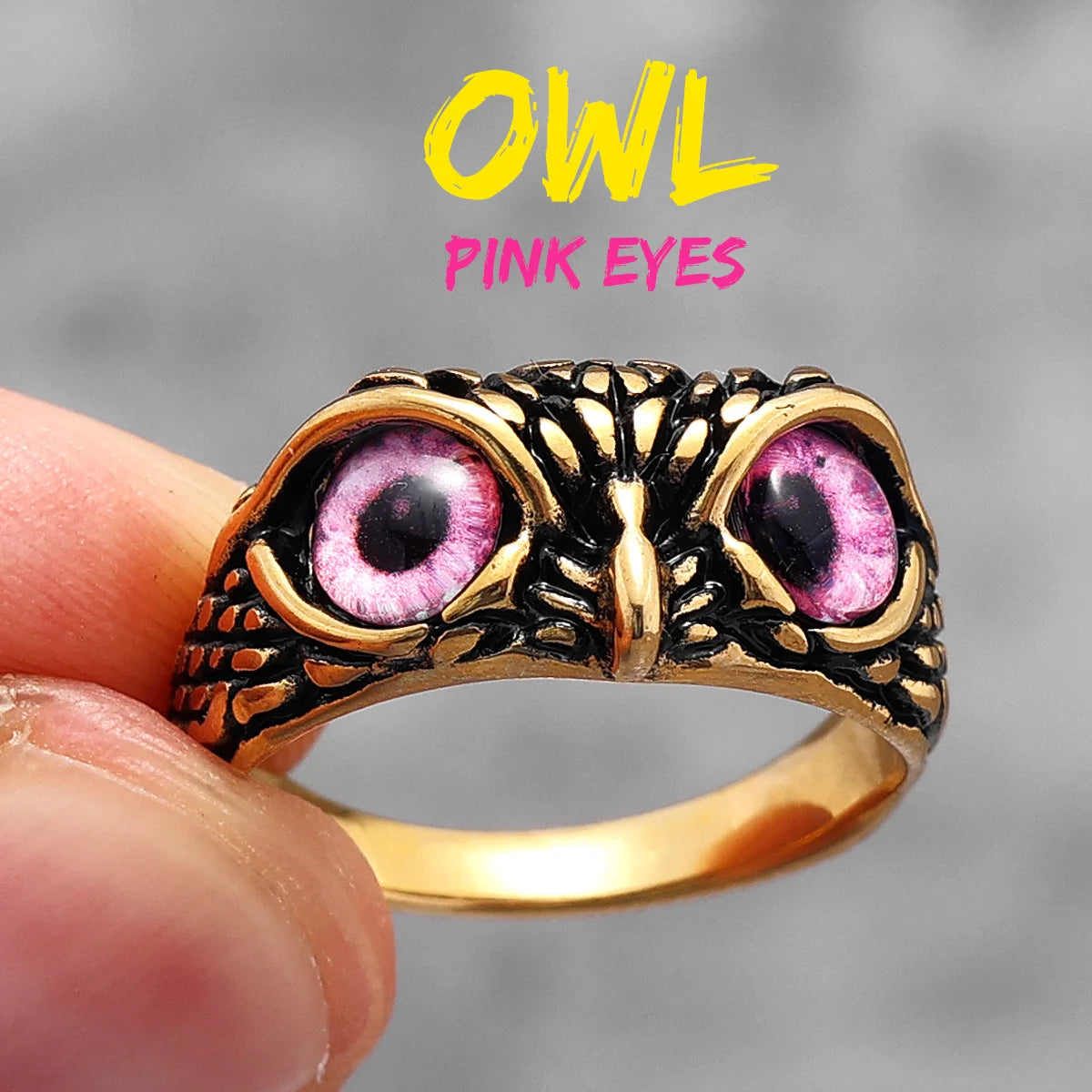 Multiple Color Cute Owl Stainless Steel Womens Mens Rings Punk for Gril Boyfriend Jewelry Creativity Gift Dropshipping Wholesale