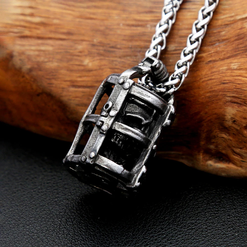 PENDRA Skullcage Gothic Cage Skull Pendant Necklace