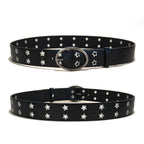 PENDRA Elarara Leather Black D-Buckle Star Belt