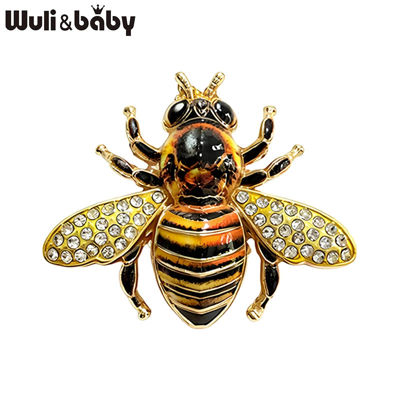 PENDRA Spark Rhinestone Bee Brooch