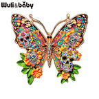 PENDRA Skeleton Flower Butterfly Brooch