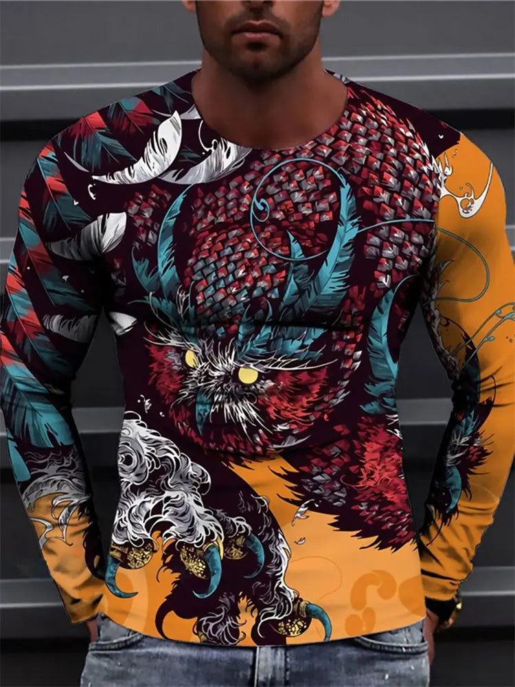 PENDRA Long Sleeve Flame Phoenix T-Shirt