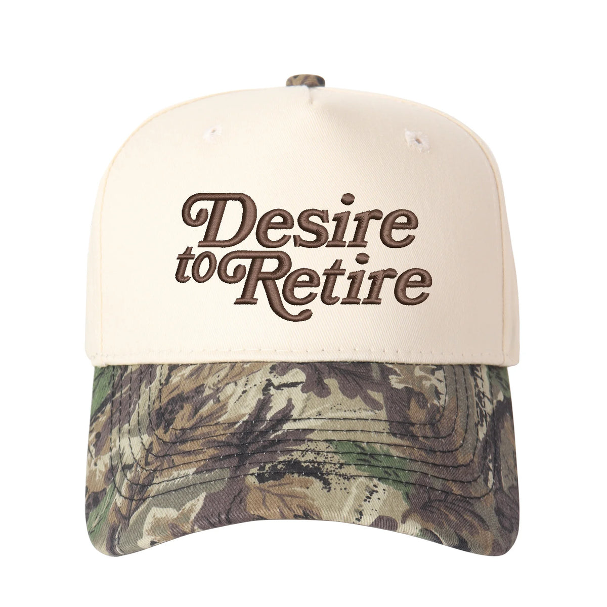 Desire to Retire Embroidered Trucker Hat - Adjustable Snapback Cap with Embroidered Letter Patch, Breathable Unisex Cap Suitable