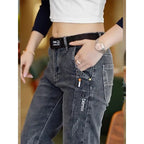 Men's Pants Korean Style 2025 Autumn New Men's Slim Straight Elastic High-end Casual Trousers Spring Autumn Low Rise Jeans