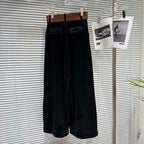 2025 winter new niche fashion solid color wide waistband drooping sensation and plush loose velvet wide leg pants