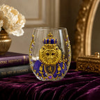 3D Crown Lion Drinking Glass Vintage Royal Style Whiskey Cup Creative Bar Tumbler for Home Party Gift Collection