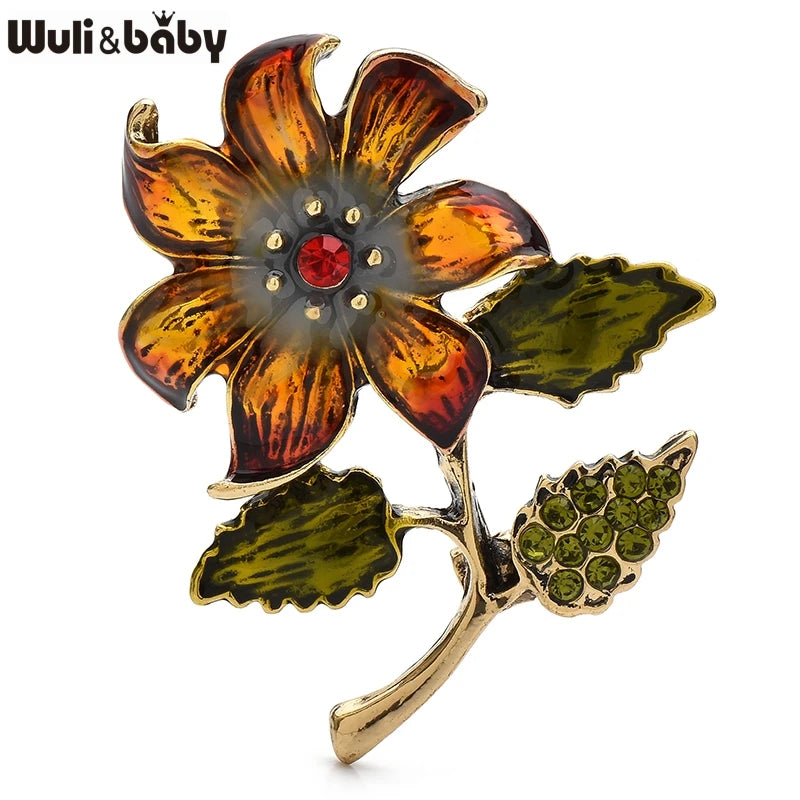 PENDRA Floravintage Vintage Enamel Flower Brooch