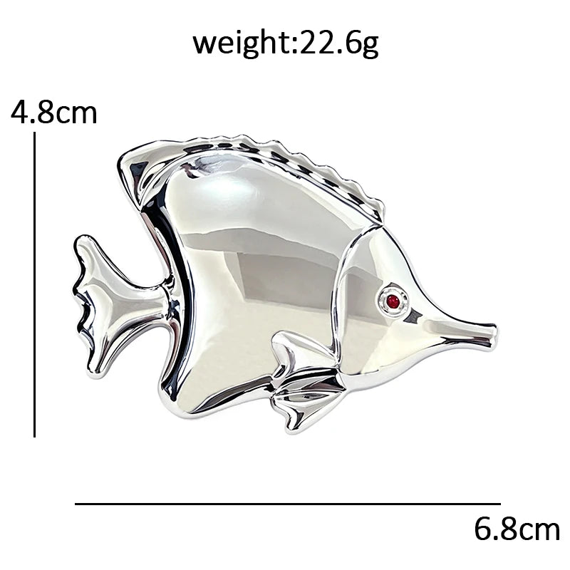 PENDRA Stainless Steel Fish Brooch