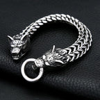PENDRA Wolfduo Stainless Steel Double Wolf Bracelet