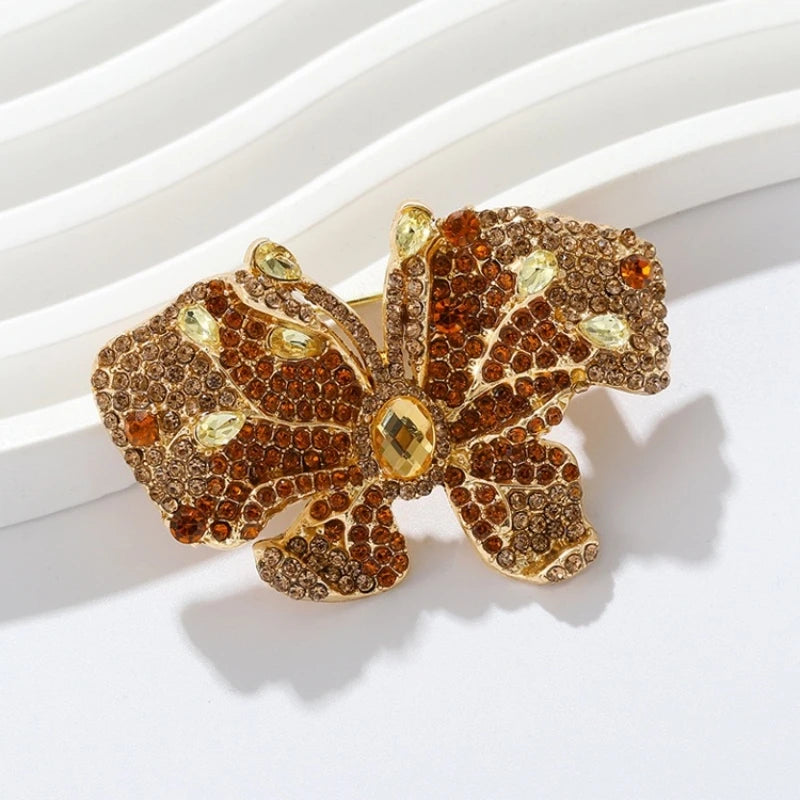 Wuli&baby Designer Butterfly Brooches For Women Lady 4-color Sparkling Rhinestone Insects Party Office Brooch Pins Gifts