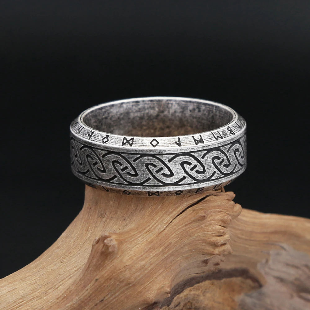 PENDRA Futhark Simple Stainless Steel Rune Ring
