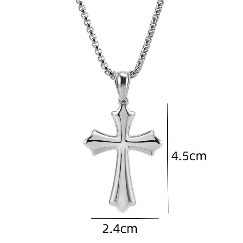 PENDRA Geocross Simple Geometric Stainless Steel Cross Pendant