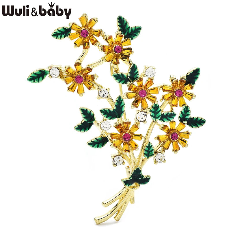 PENDRA Banquetflora Crystal Flower Brooch
