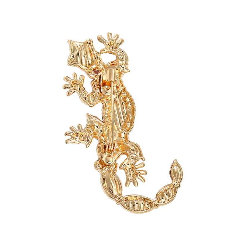 PENDRA Vintage Gecko Rhinestone Brooch