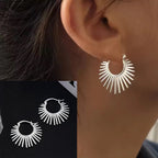 PENDRA Curved Geometry Sterling Silver Earrings