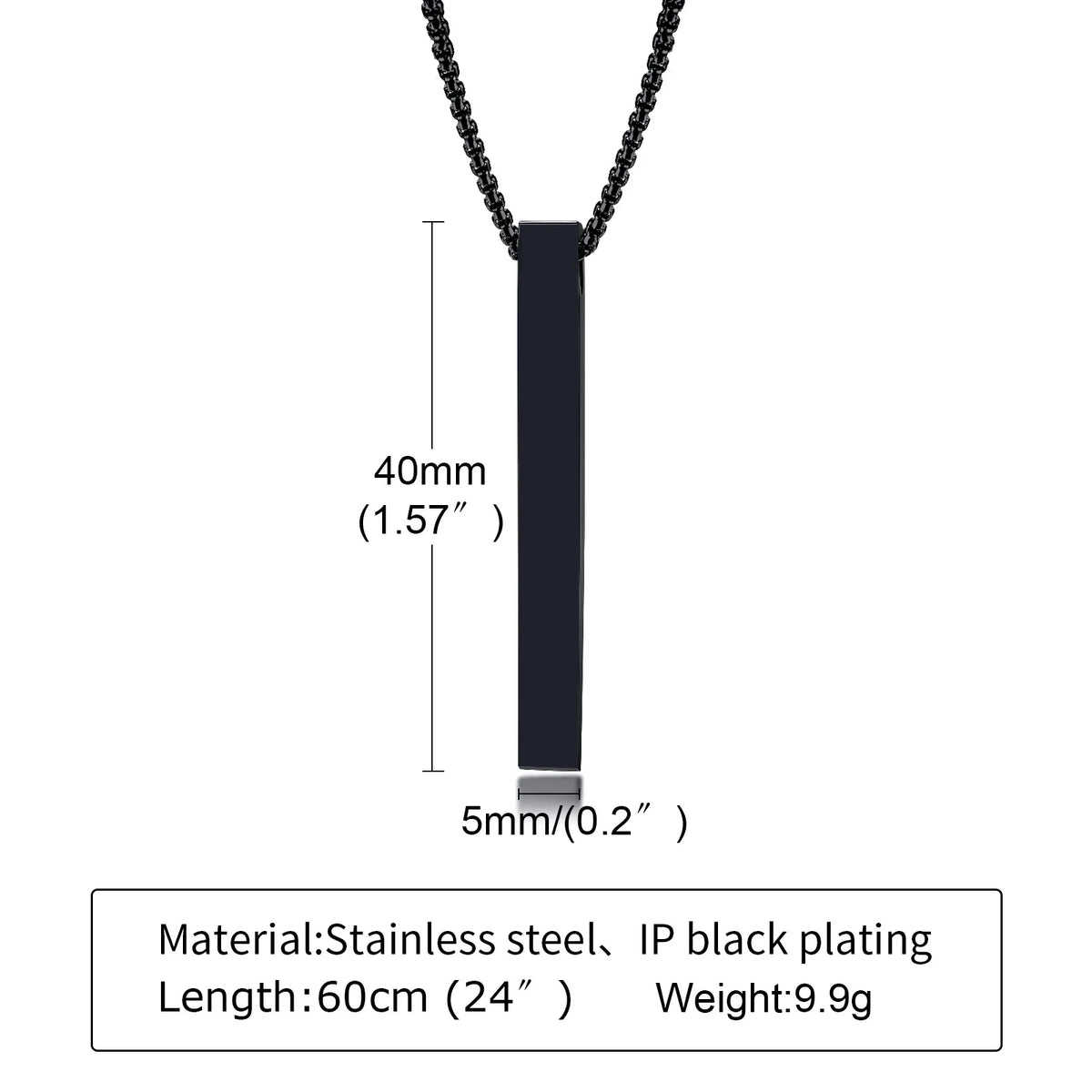 Personalized 1-4 Sides Pillar Necklace for Men Women,Stainless Steel Rectangle Vertical Bar Pendant Necklace Gifts