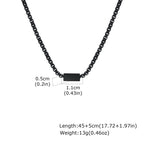 Free Custom Necklace for Men Boys,Personalized Names Words Stainless Steel Square Box Chain Collar Gift
