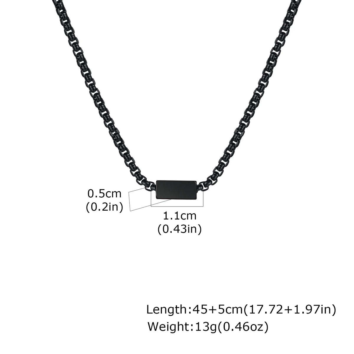 Free Custom Necklace for Men Boys,Personalized Names Words Stainless Steel Square Box Chain Collar Gift