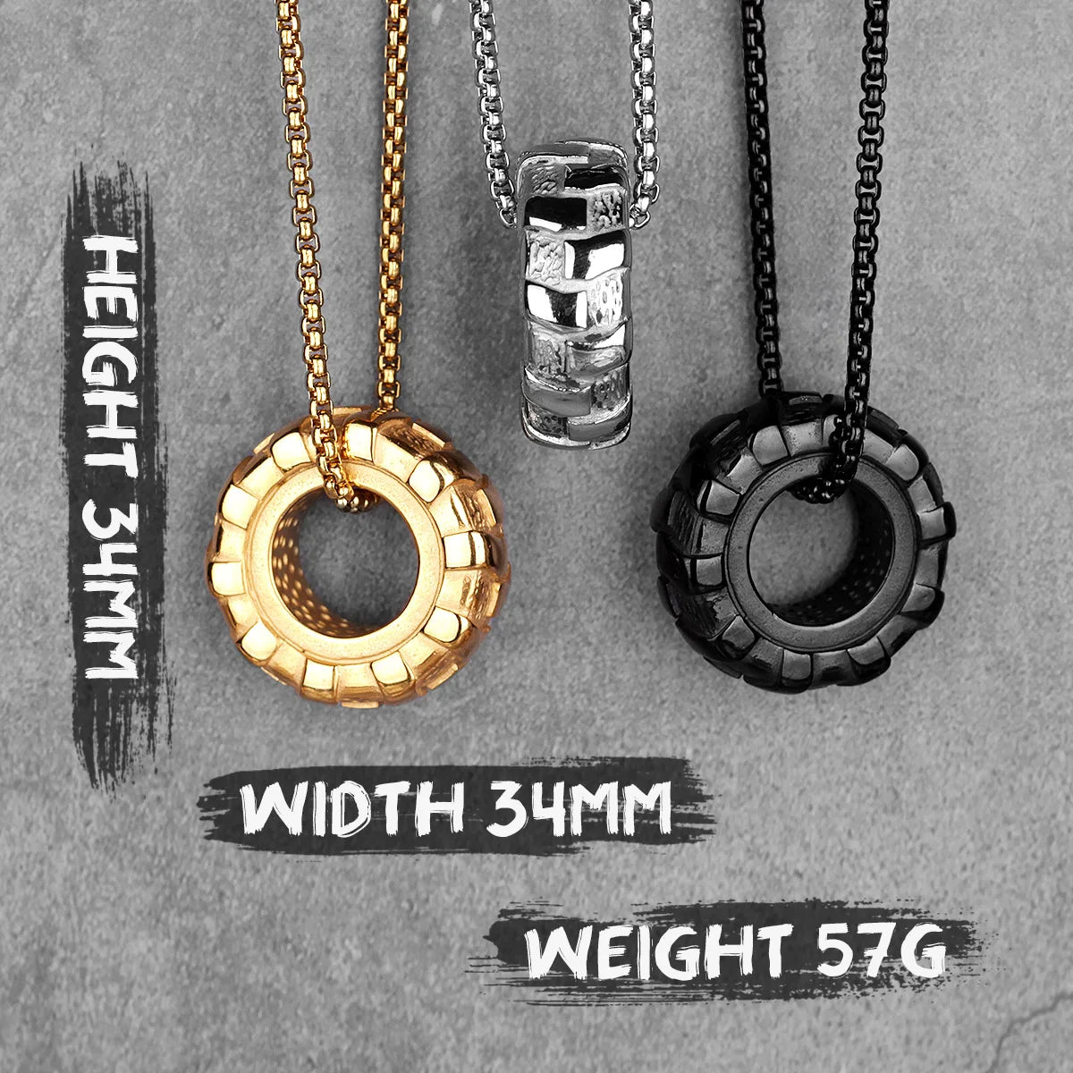 PENDRA Tire Fitness Gym Steel Necklace
