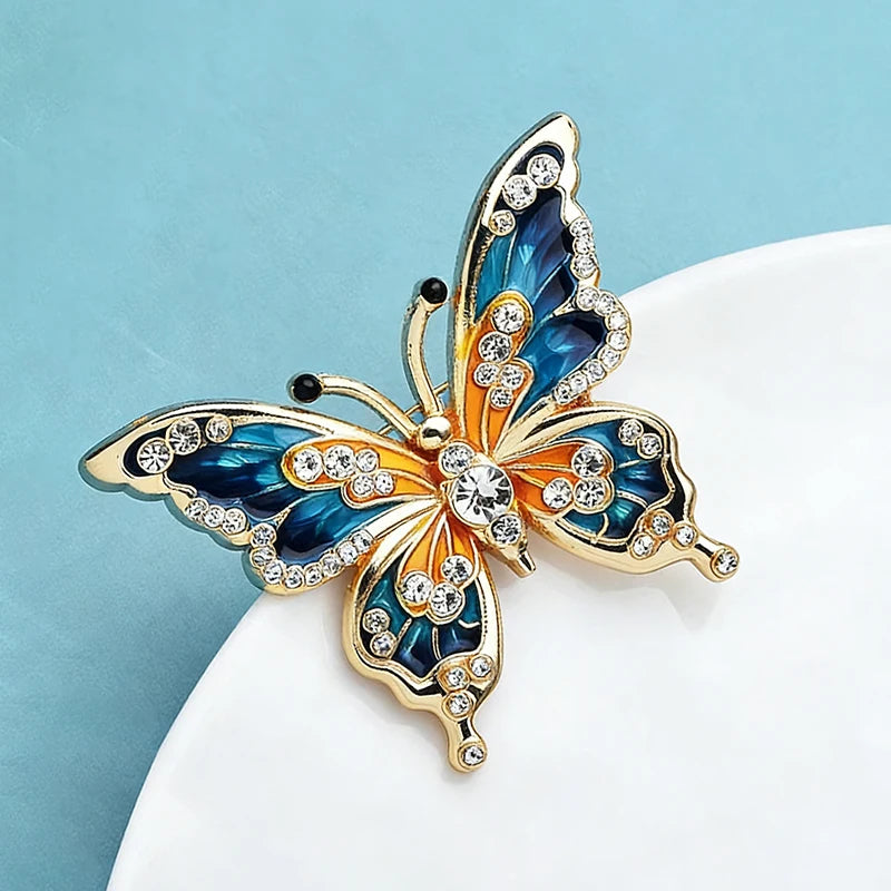 PENDRA Classic Enamel Butterfly Brooch
