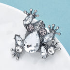 PENDRA Cute Crystal Frog Brooch