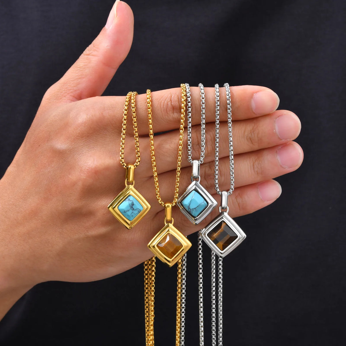PENDRA Stone Natual Pendant Necklace